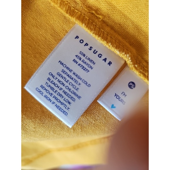 PopSugar Woman's‎ Solid Yellow Blazer Single Button Blue Accent Pockets - Picture 8 of 8